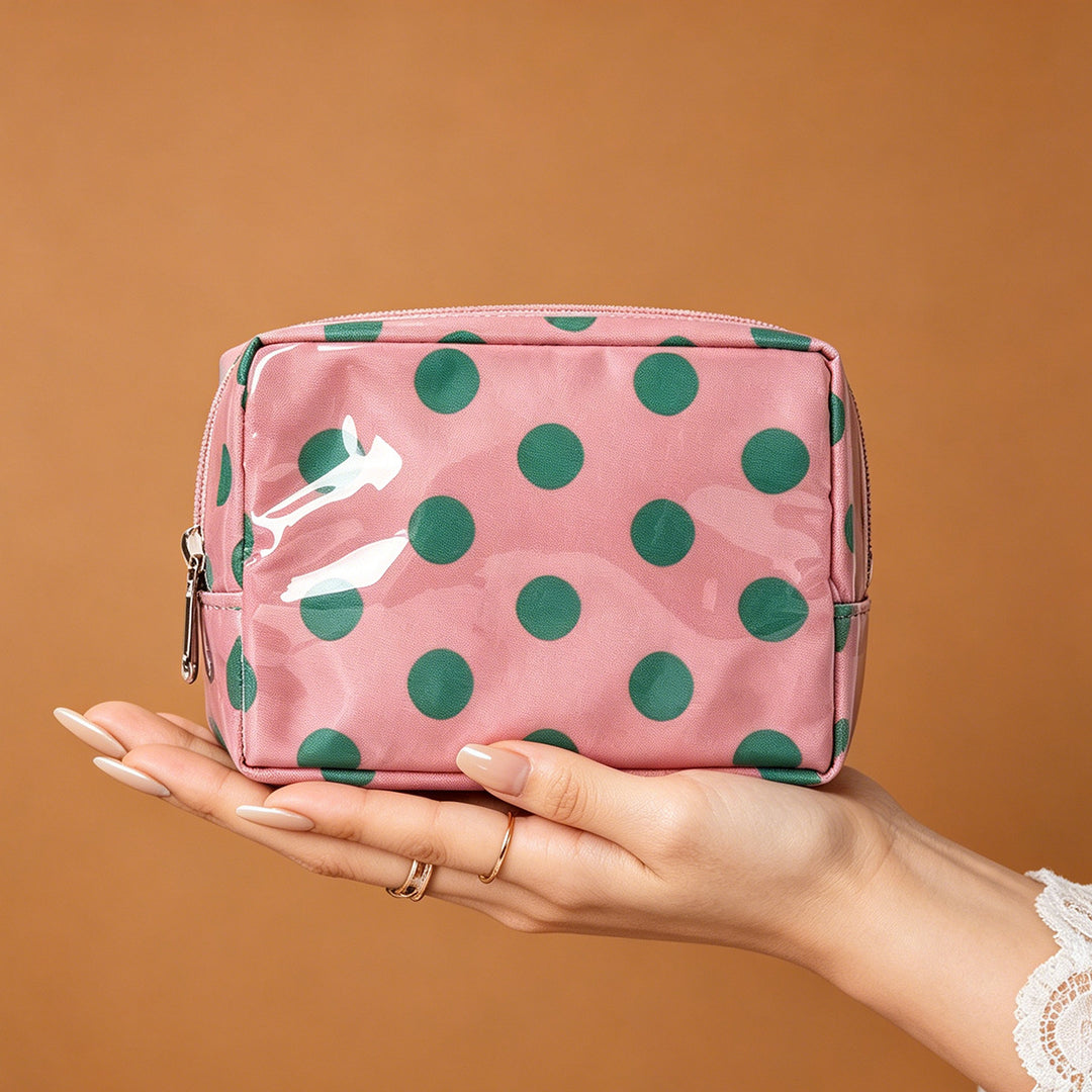 Unisex Glossy Color-Block PVC Mini Pouch N6J244