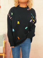 Load image into Gallery viewer, Bear Lace Crew Sweater Mid Heavy N5Z904
