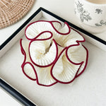 Load image into Gallery viewer, Pleated Contrast Trim Polyester Scrunchie N6K014