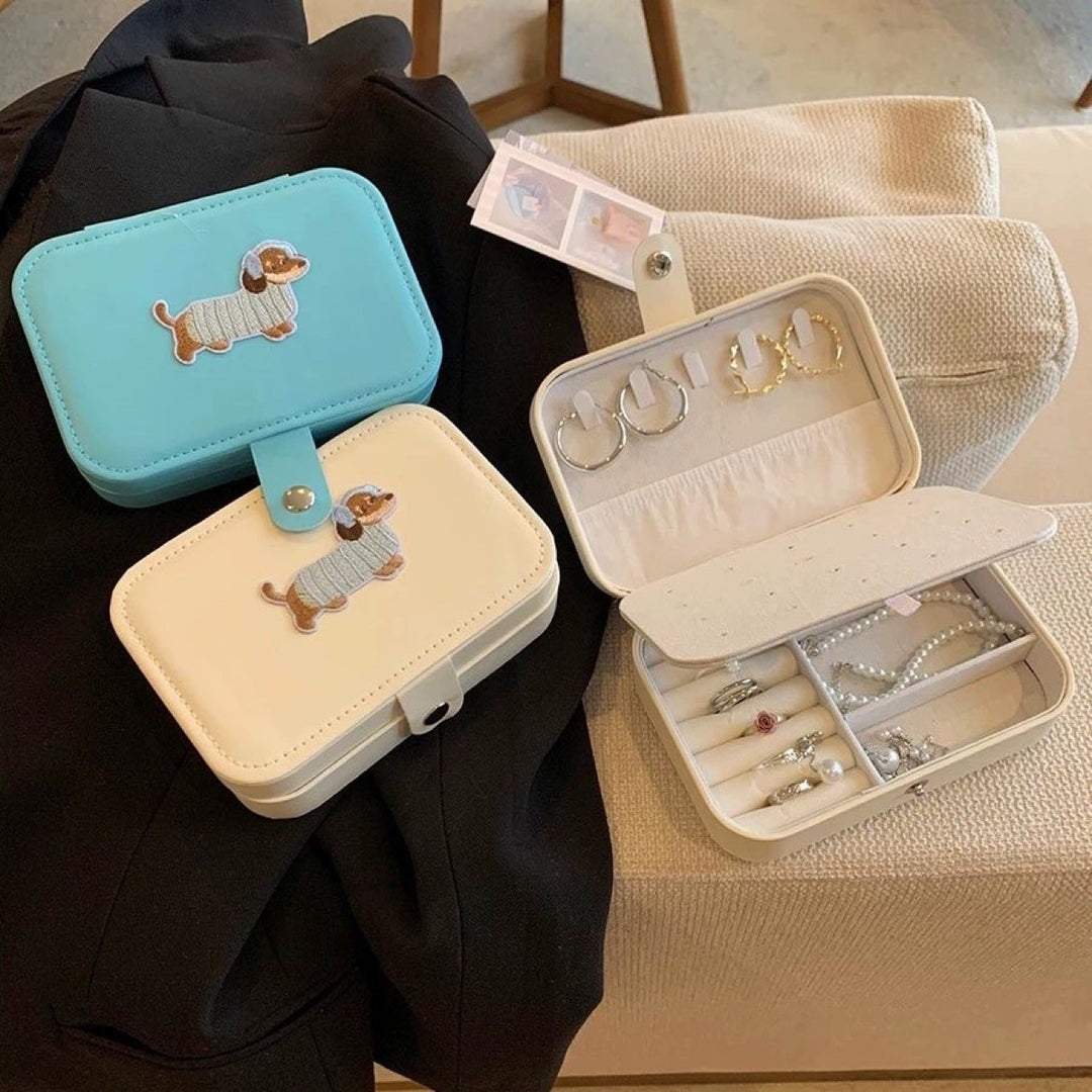 Dachshund Cartoon Embroidery Jewelry Organizer N6E099