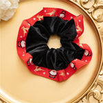 Load image into Gallery viewer, Christmas Velvet Reindeer Print Scrunchie N6K004