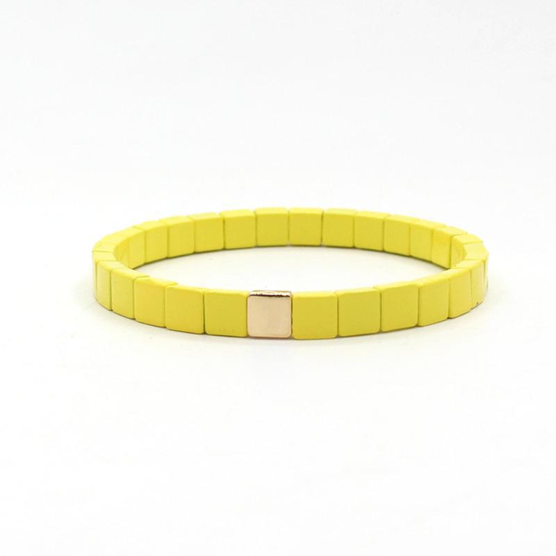 Bohemian Tile Bracelet Steel Enameled Plated S5P144
