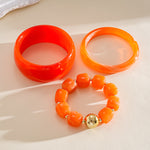 Load image into Gallery viewer, Oversized Acrylic Ombré Beaded Bangle Set 3-Piece N6H077
