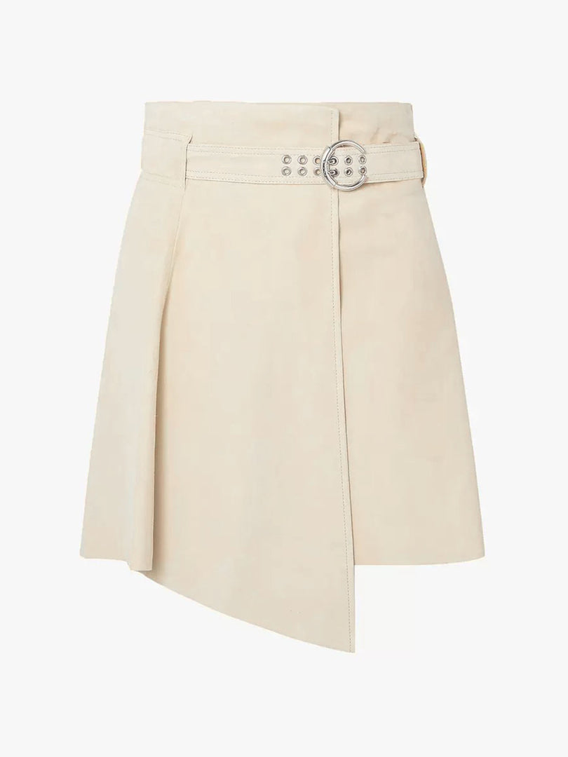 High Waist A Line Skirt Cropped Ultra Light Apricot N5Z557