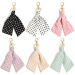 Load image into Gallery viewer, Polka Dot Fabric Bag Charm Keychain Accessory N6G114