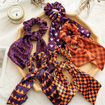 Load image into Gallery viewer, Halloween Velvet Streamer Scrunchie Ponytail Holder N6H203