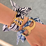 Load image into Gallery viewer, Stainless Steel Scarf Bracelet Light Designer Cuff N6F276