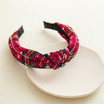 Load image into Gallery viewer, Womens Christmas Plaid Snowflake Knot Headband N6K124