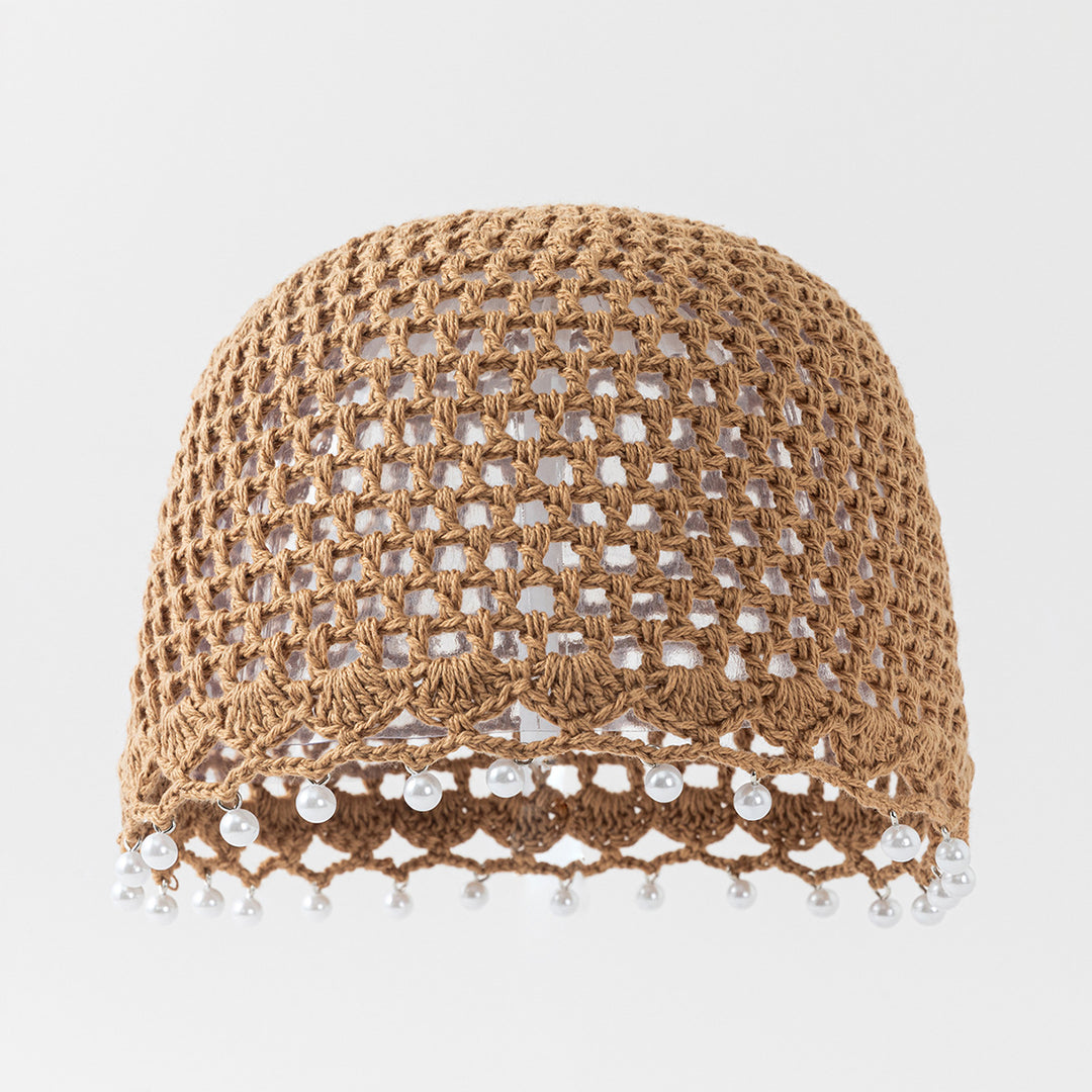Hand Crochet Pearl Cotton Cap Women N6G214