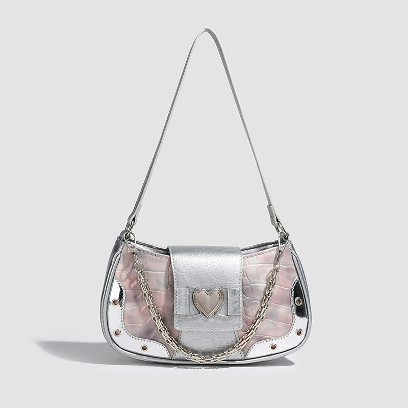 Detachable Chain Shoulder Bag PU Underarm Silhouette S5P316