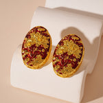 Load image into Gallery viewer, Vintage Enamel Floral Stud Earrings Silver Posts S5P200