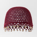 Load image into Gallery viewer, Hand Crochet Shell Pendant Cotton Cap Women N6G213