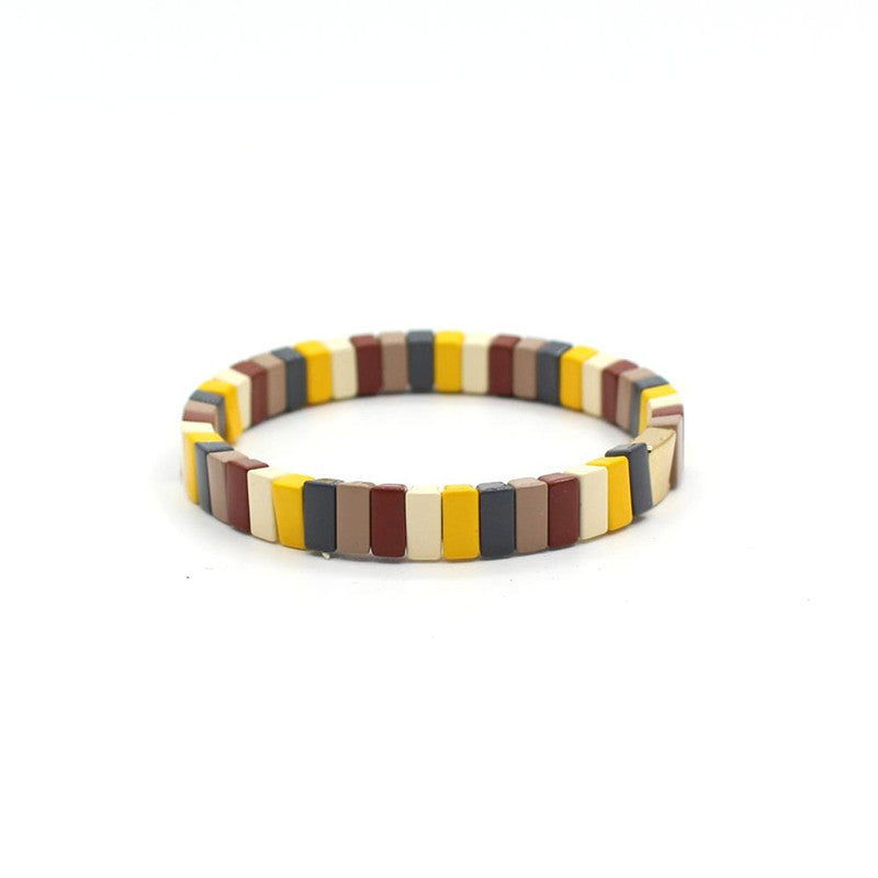 Enamel Strand Elastic Bracelet Hand-Strung Spliced  S5P265