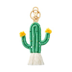 Load image into Gallery viewer, Cactus Charm Handmade Natural Stone Alloy Keychain N6G039