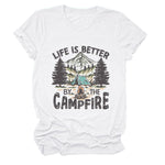 Load image into Gallery viewer, Life is Better by the Campfire Round Neck T-Shirt  N6E138