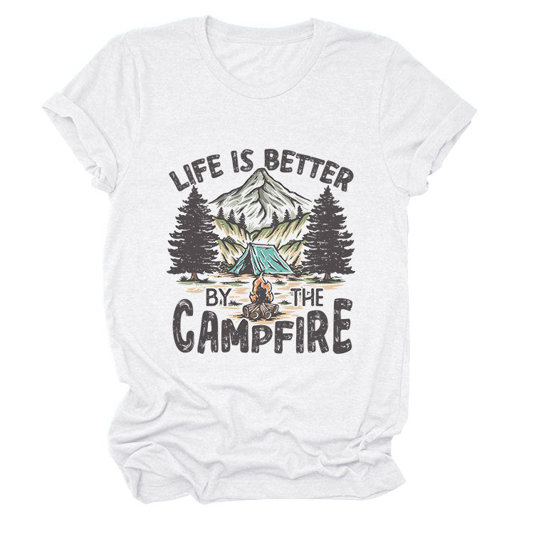 Life is Better by the Campfire Round Neck T-Shirt  N6E138