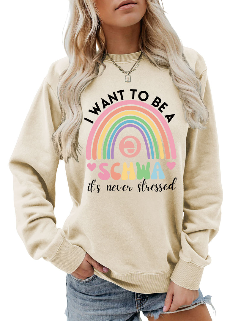 I Want to Be a Schwa Rainbow Cutout Sweatshirt N6H044