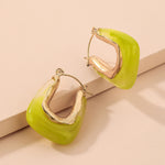 Load image into Gallery viewer, Vintage Candy Resin Geometric Ear Cuffs Silver Stud N6H092