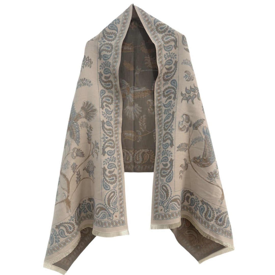 Vintage Paisley Jacquard Cashmere Feel Scarf N6K250