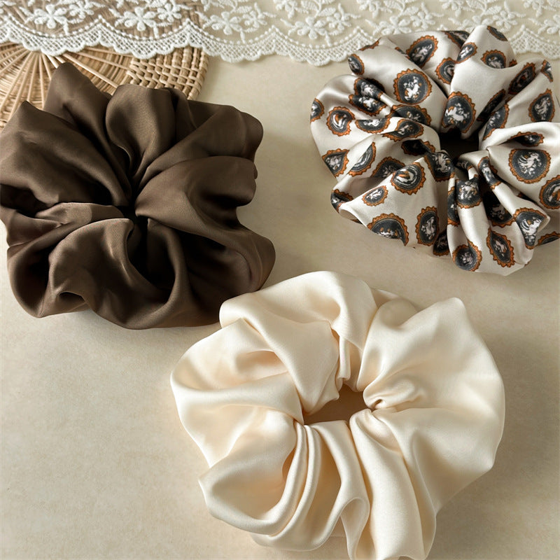 Leopard Print Satin Jumbo Scrunchie Women N6H199