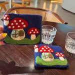 Load image into Gallery viewer, Nepal Wool Felt Mushroom Coin Purse Bag Charm N6G012