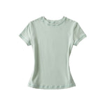 Load image into Gallery viewer, Fitted Round Neck Short Sleeve T-shirt Women N6D086