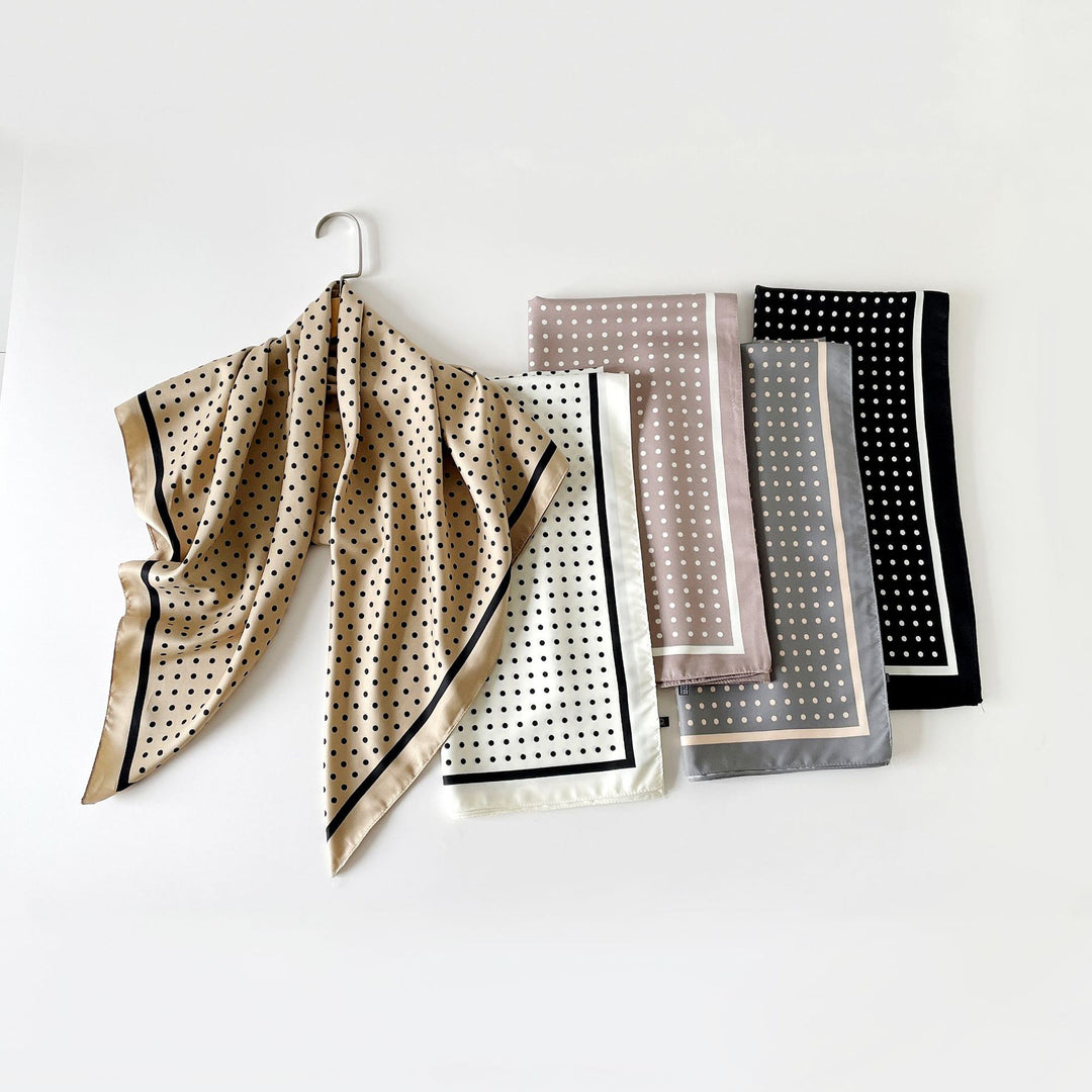 Silk-Like Twill Square Scarf 90cm Printed Shawl N6G223