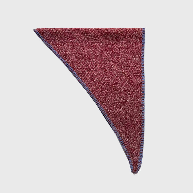 Wool Blend Heathered Knit Triangle Scarf Women S5P671