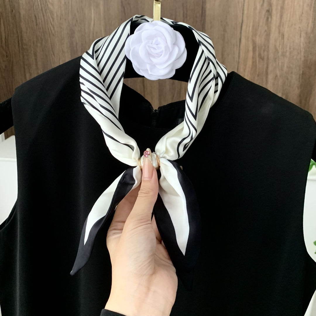 Long Scarf Pearl Magnetic Clasp Versatile Women N6H110