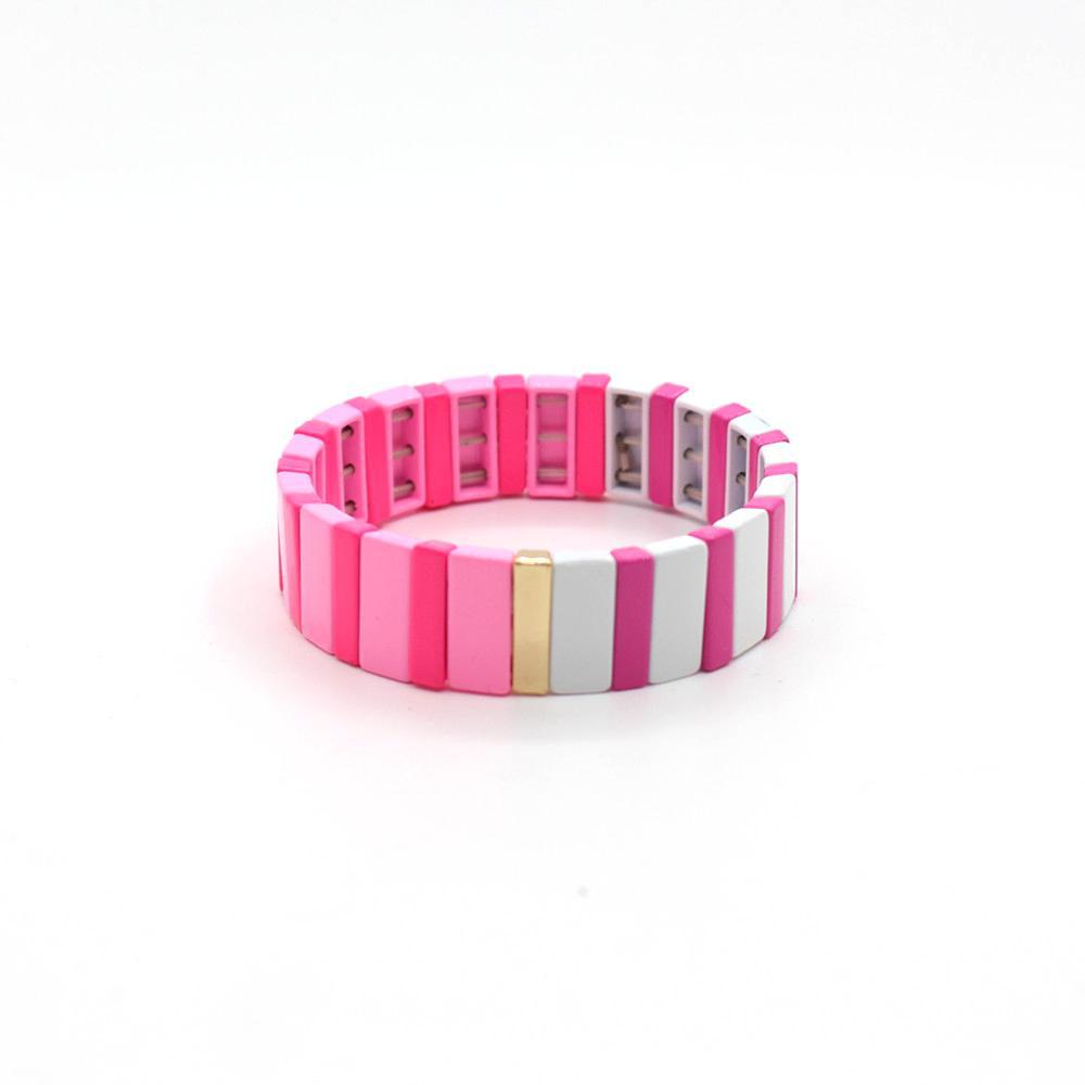 Vitreous Tile Bangle Zinc Alloy Saturation Gradient S5P264