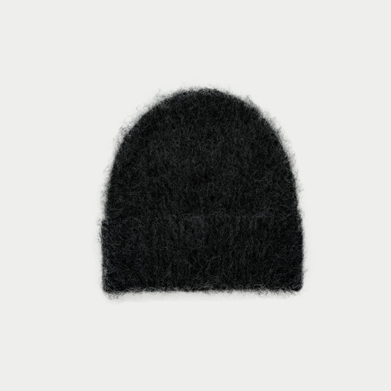 Womens Alpaca Wool Blend Brushed Knit Beanie N6K284