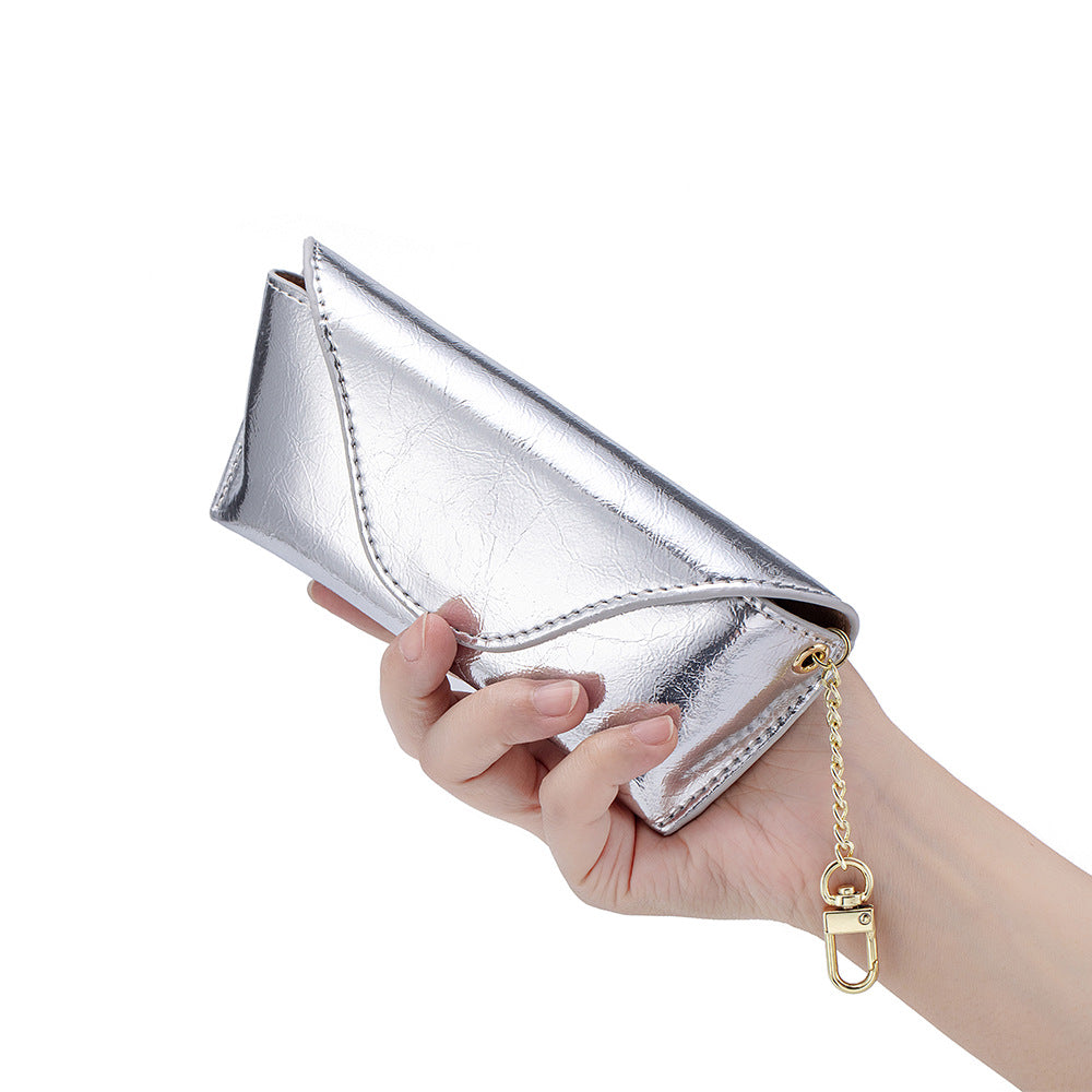 Top Grain Leather Cracked Texture Glasses Case N6G097
