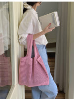 Load image into Gallery viewer, Mesh Crochet Tote Bag Vintage Women N6C060