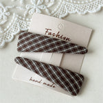 Load image into Gallery viewer, Plaid Fabric Triangle Hair Clips Women S5P759