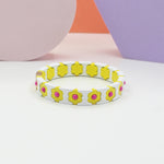Load image into Gallery viewer, Bohemian Floral Cuff Enamel Steel Elastic DIY Plated S5P085
