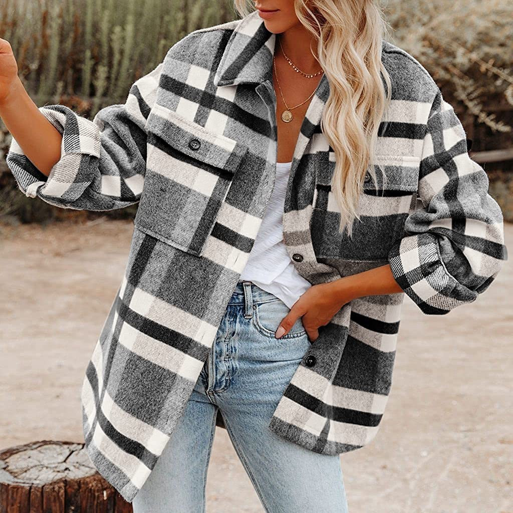 Checked Flannel Shirt Button Front Ultra Heavy N5Z344