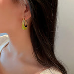 Load image into Gallery viewer, Vintage Candy Resin Geometric Ear Cuffs Silver Stud N6H092