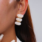 Load image into Gallery viewer, Resin Ombré Oval Steel Stud Earrings Minimalist N6H096