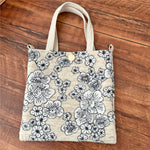 Load image into Gallery viewer, Embroidered Cotton Linen Crossbody Bag Reversible N6F153