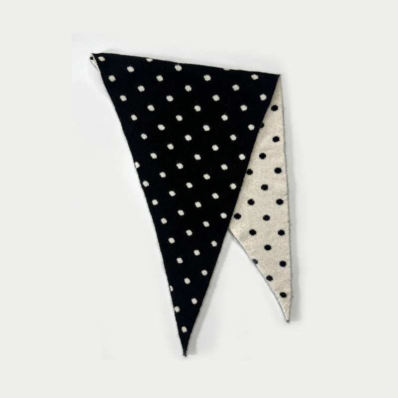 Women's Wool Blend Polka Dot Knit Triangle Scarf N6J122