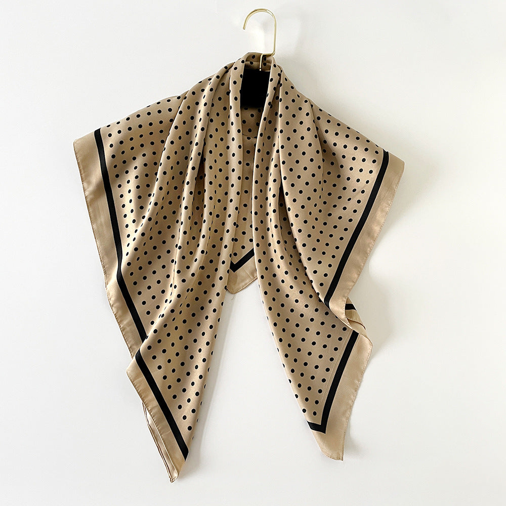 Silk-Like Twill Square Scarf 90cm Printed Shawl N6G223