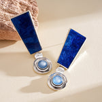 Load image into Gallery viewer, Oversized Resin Ombré Geometric Steel Stud Earrings N6H097