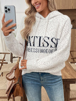 Load image into Gallery viewer, Letter Jacquard Hooded Knit Sweater Women Loose Soft N6H265