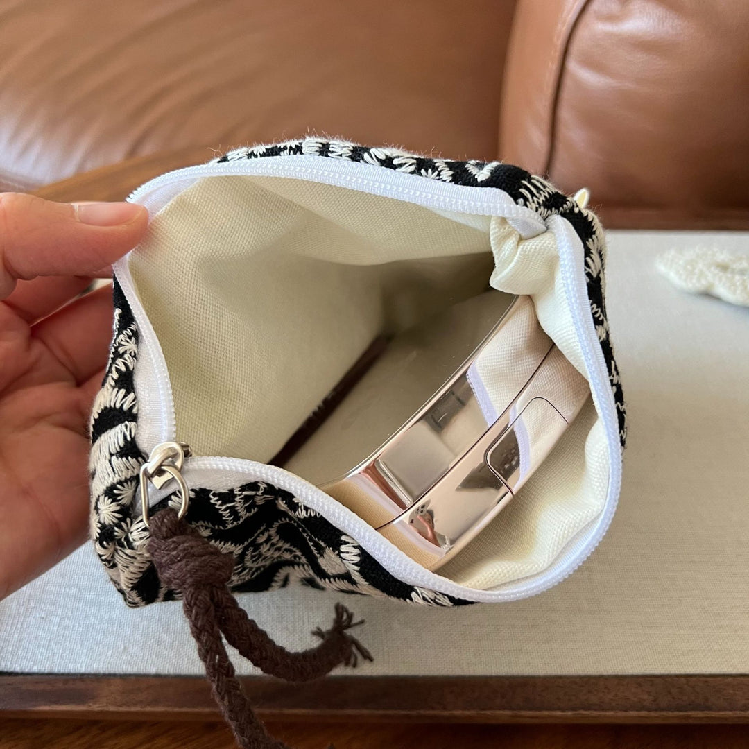 Handmade Cotton Linen Embroidered Coin Purse Pouch N6F107