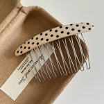 Load image into Gallery viewer, Polka Dot Oval Hair Comb Acetate Flyaway Styling Tool N6F066