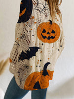 Load image into Gallery viewer, Halloween Bat Pumpkin Hollow Knit Top Women N6H275