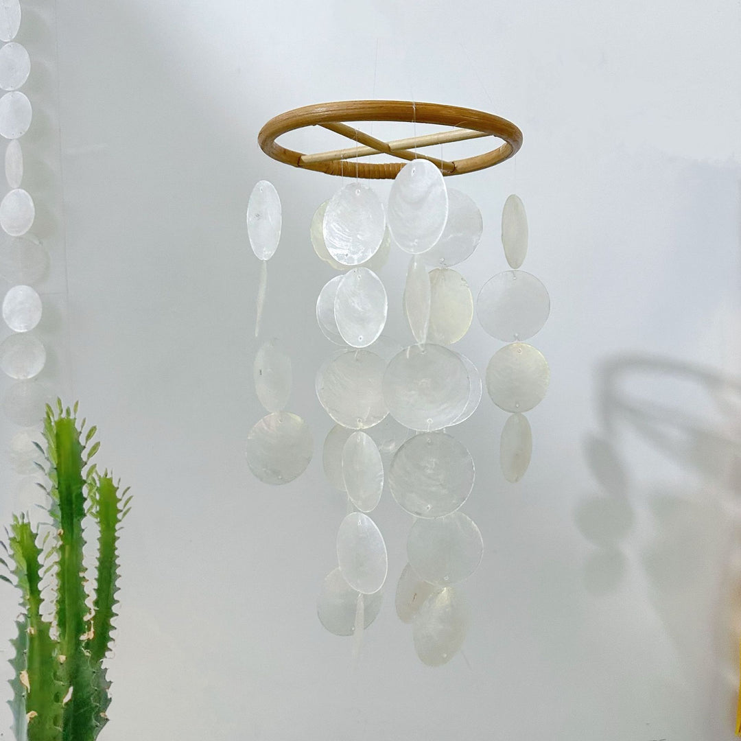 Mirror Shell Wind Chime Home Balcony Bedroom Decor N6F312