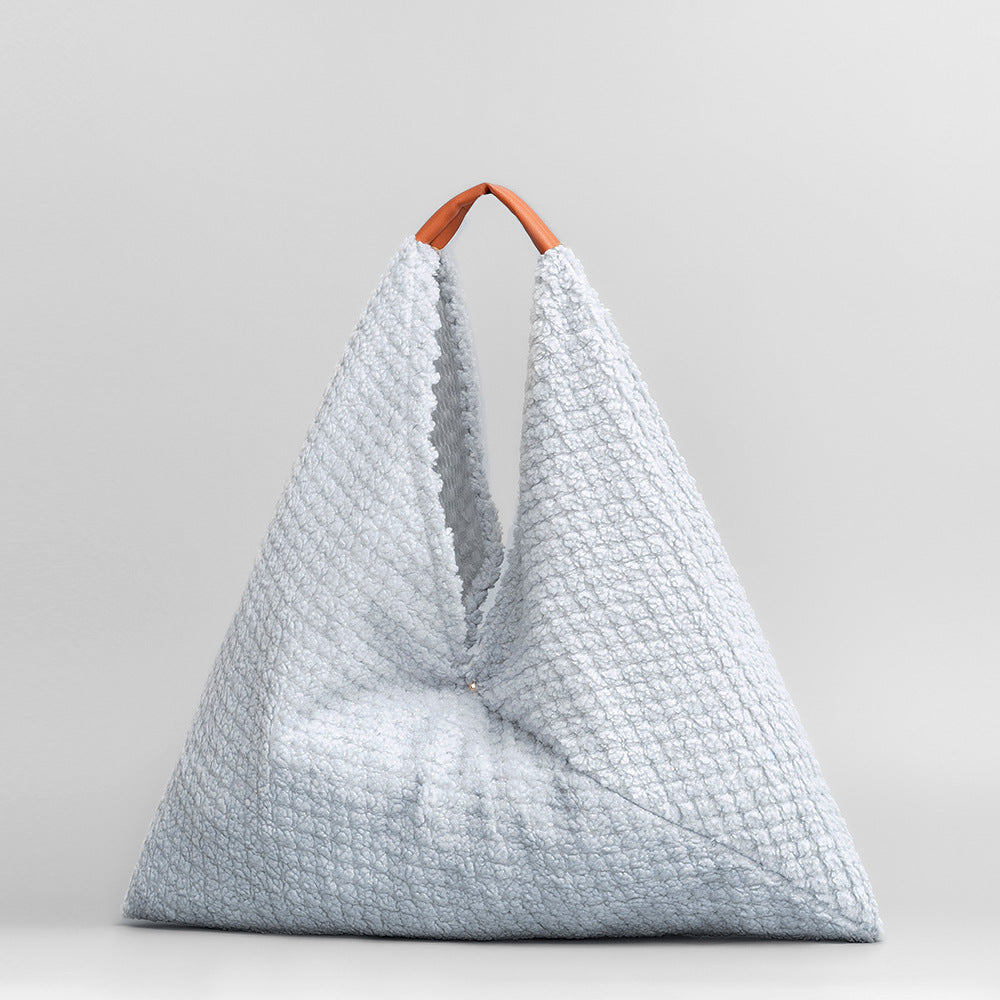 Furry Triangle Dumpling Bag Women Underarm Shoulder S5P654