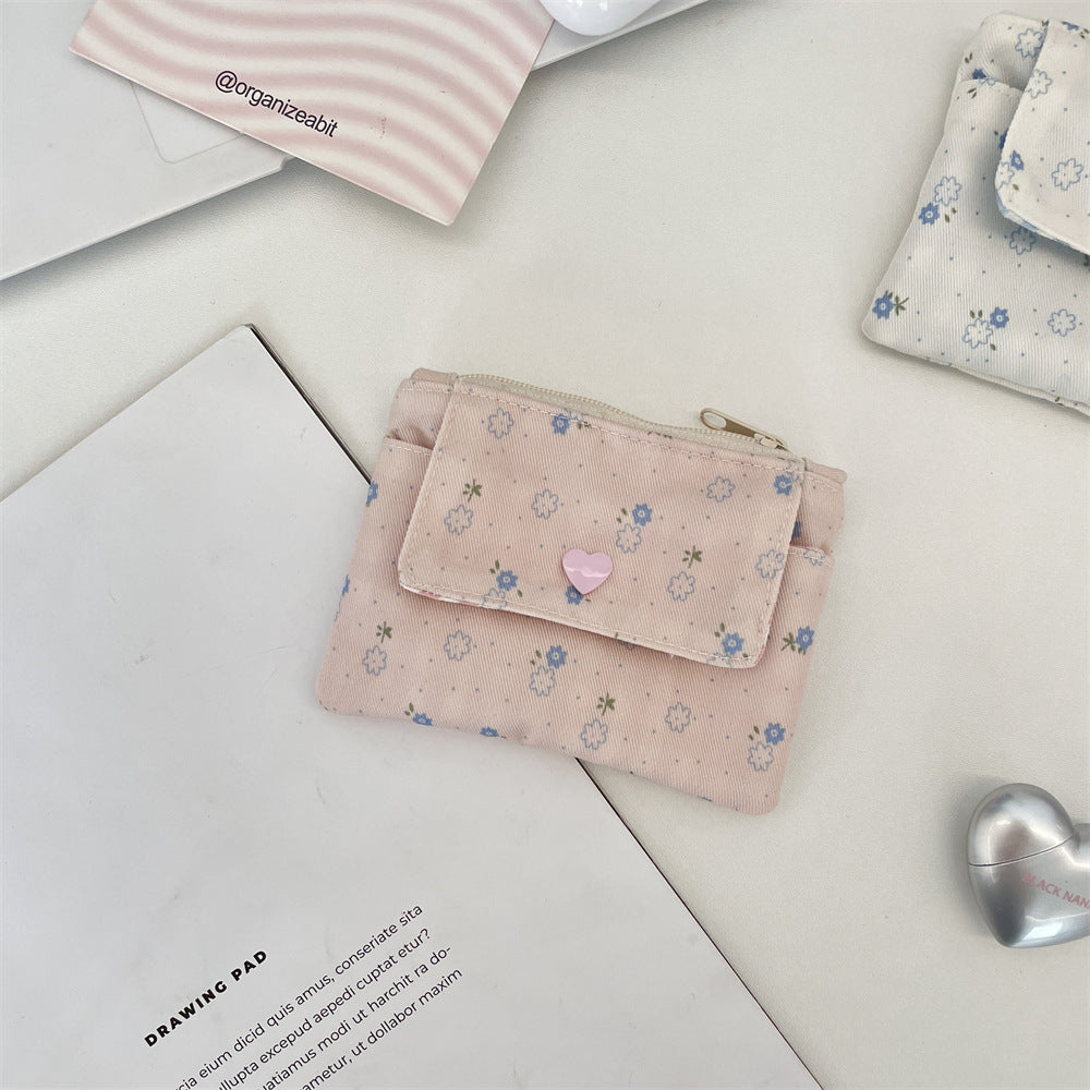 Floral Double Layer Coin Wallet Women Large Capacity S5P872