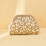 Load image into Gallery viewer, Women's Leopard Print Knit Clip Clutch Bag N6J141